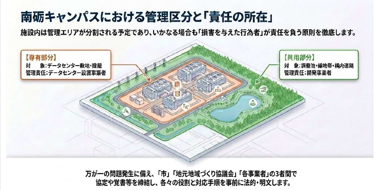 南砺キャンパスにおける管理区分と責任の所在について