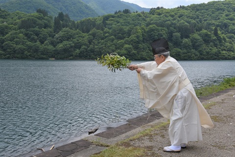 「桂湖湖面開き」と「大笠山安全祈願祭」が執り行われましたの画像