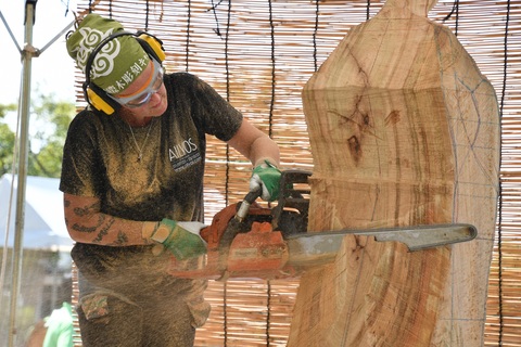 南砺市いなみ国際木彫刻キャンプ　完成に向け作業が進んでいます！の画像