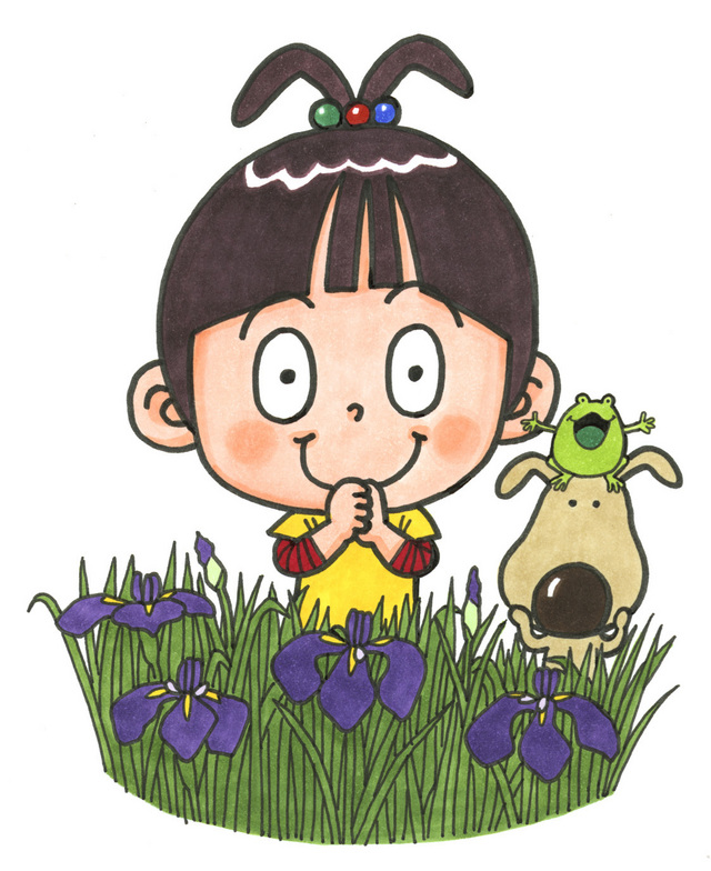 なんとみらいちゃん（花菖蒲バージョン）のイラスト