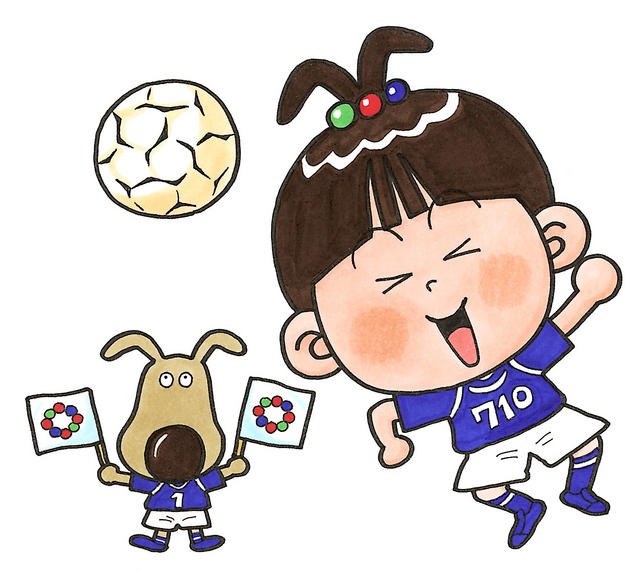 なんとみらいちゃん（がんばれ日本代表バージョン）のイラスト