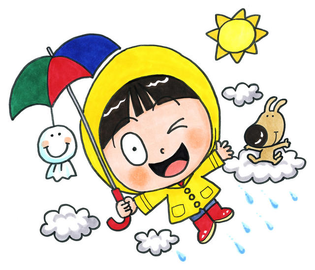 なんとみらいちゃん（梅雨バージョン）のイラスト