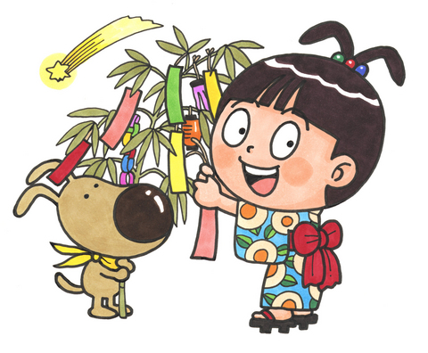 なんとみらいちゃん（七夕バージョン）のイラスト