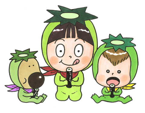 なんとみらいちゃん（だまし川のほたるとかっぱ村祭りバージョン）のイラスト