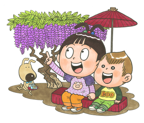 なんとみらいちゃん（藤棚茶会バージョン）のイラスト