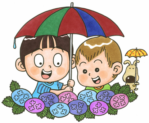 なんとみらいちゃん（あじさいバージョン）のイラスト