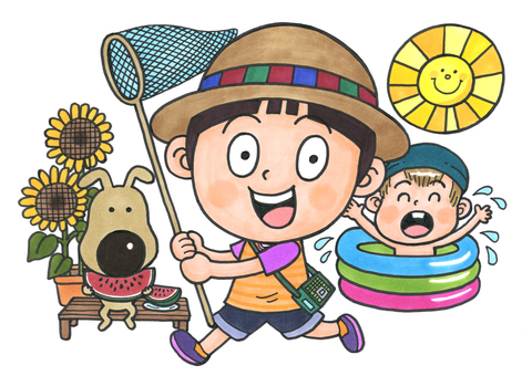なんとみらいちゃん（楽しい夏休みバージョン）のイラスト