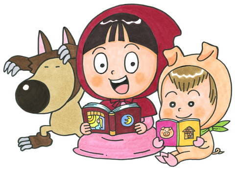 なんとみらいちゃん（読書の秋バージョン）のイラスト