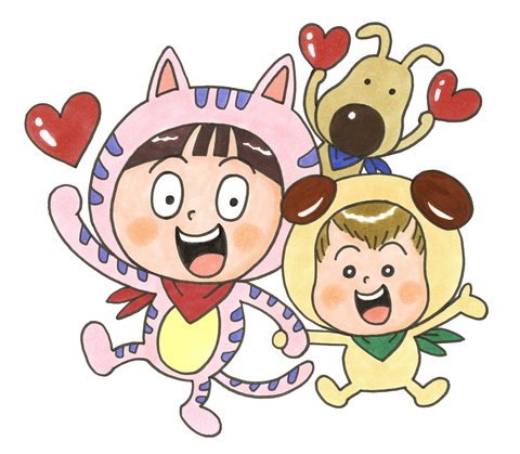 なんとみらいちゃん（動物愛護週間バージョン）のイラスト