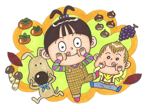 なんとみらいちゃん(食欲の秋バージョン)のイラスト
