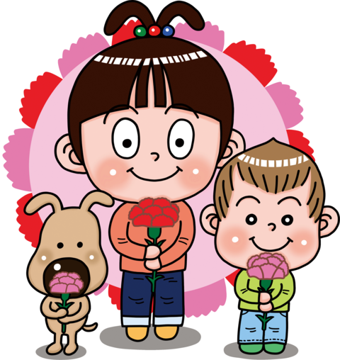 なんとみらいちゃん（母の日バージョン）のイラスト