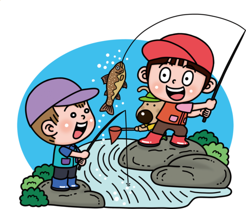 なんとみらいちゃん（渓流釣りバージョン）のイラスト