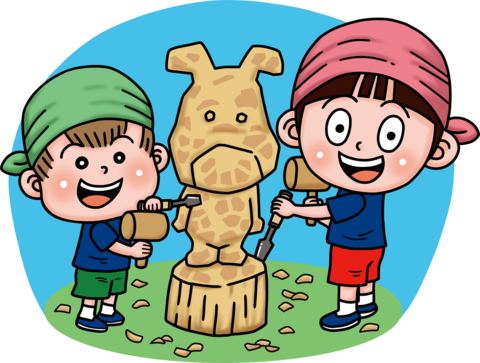 なんとみらいちゃん（いなみ木彫刻キャンプバージョン）のイラスト